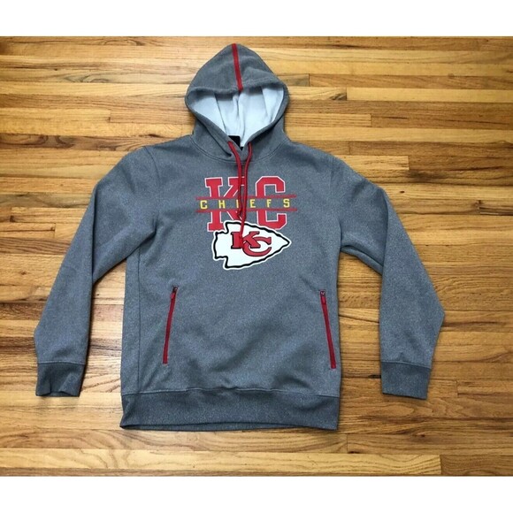 NFL Team Apparel Other - NFL Team Apparel Drawstring Kansas City Chiefs Hoodie Men's M Gray Fleece Lined
